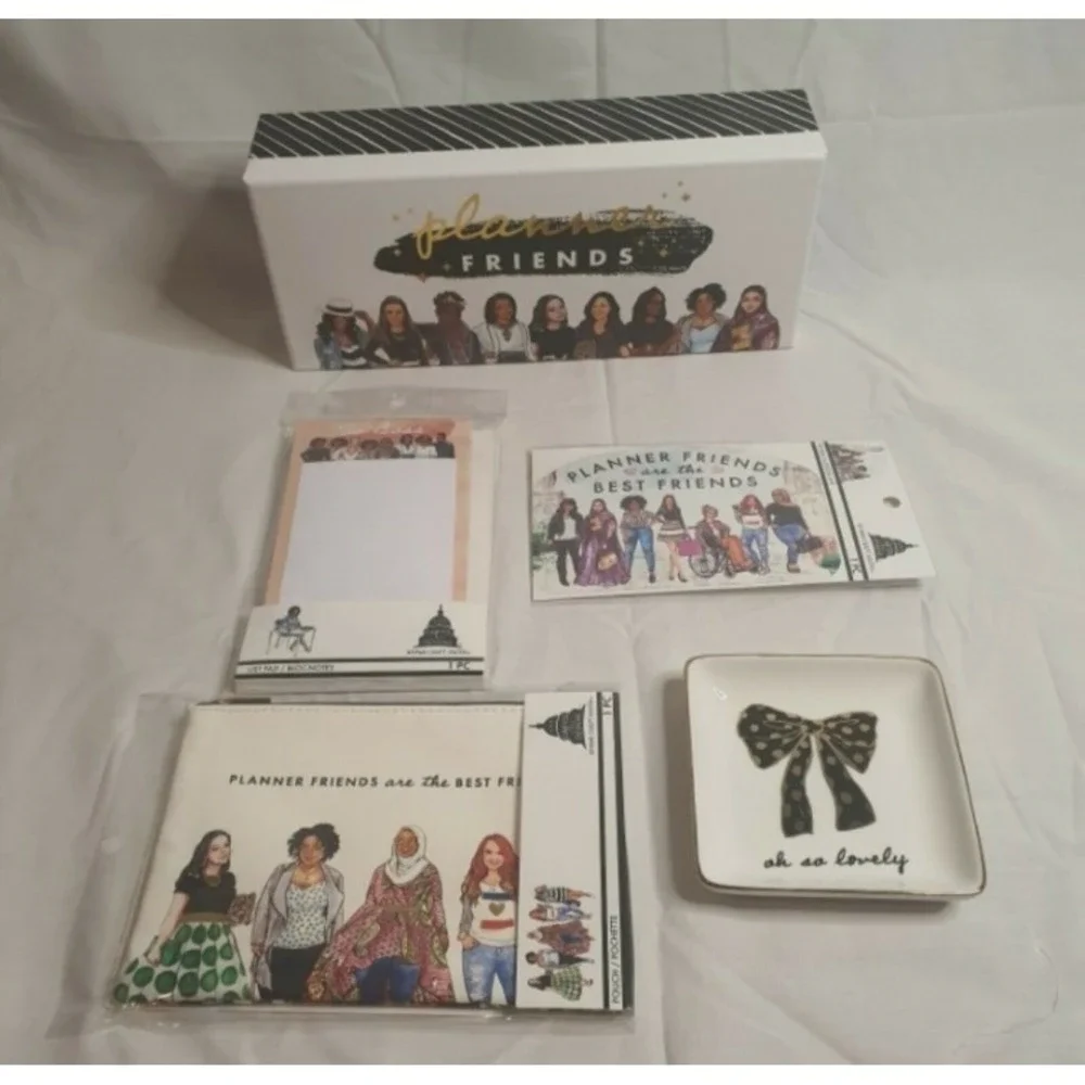 Capitol Chic Designs Planner Friends Stationery Set Pouch Tray List Pad Box NEW